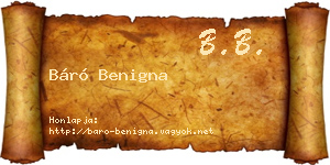 Báró Benigna névjegykártya